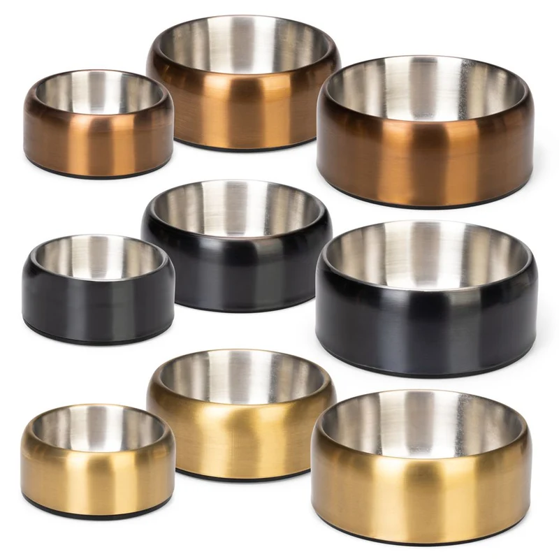 Designed by Lotte Edelstahl Hundenapf NOAR - bronze/schwarz/gold - Futternapf Wassernapf