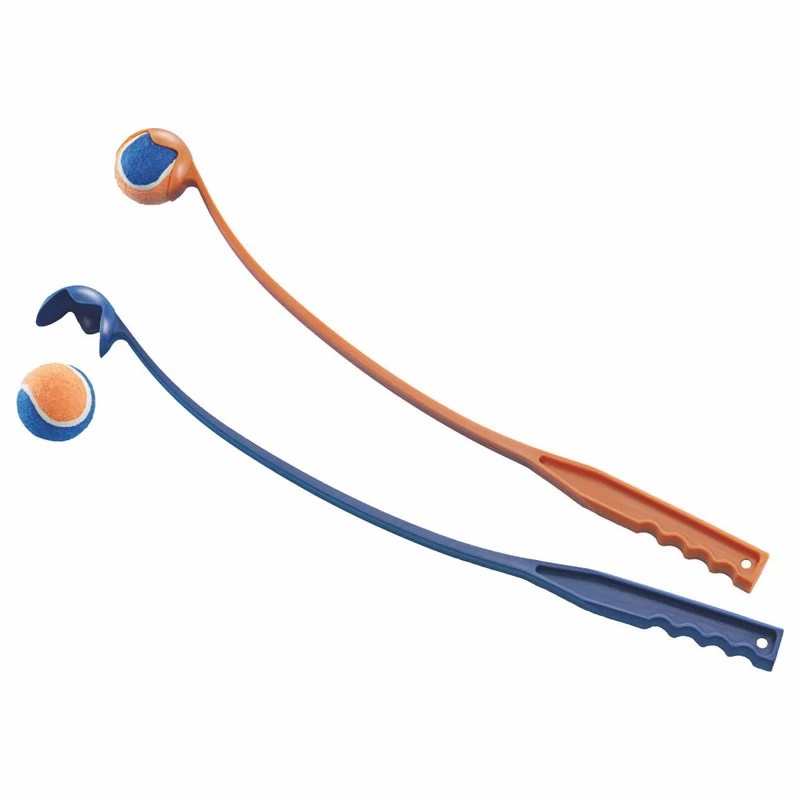 Nobby Ballwerfer - 63 cm - Ballschleuder mit Tennisball - blau/orange - Launcher