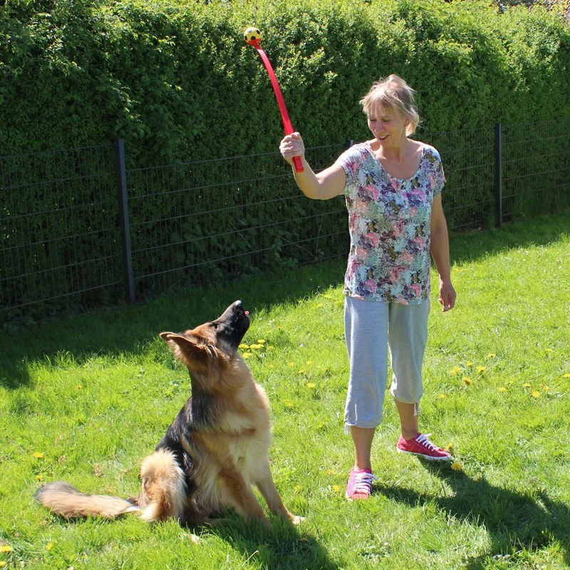 Nobby Ballwerfer - 63 cm - Ballschleuder mit Tennisball - blau/orange - Launcher