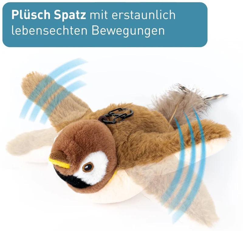 PetTec interaktives Plüschtier für Katzen - Spatz - B-Ware