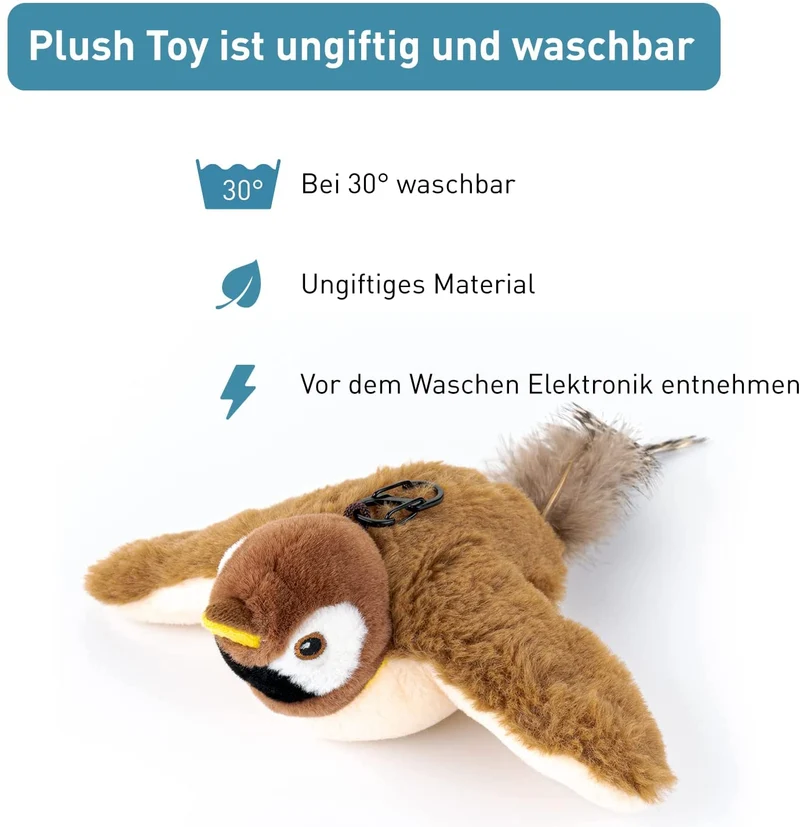 PetTec interaktives Plüschtier für Katzen - Spatz - B-Ware