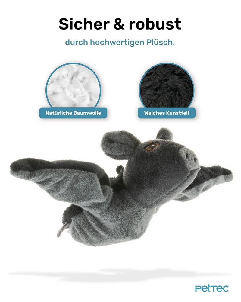 PetTec interaktives Plüschtier für Katzen - Fledermaus