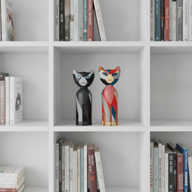 Spardose Katze – Handbemalte Spardose aus Papiermaché | Bunt & Grau
