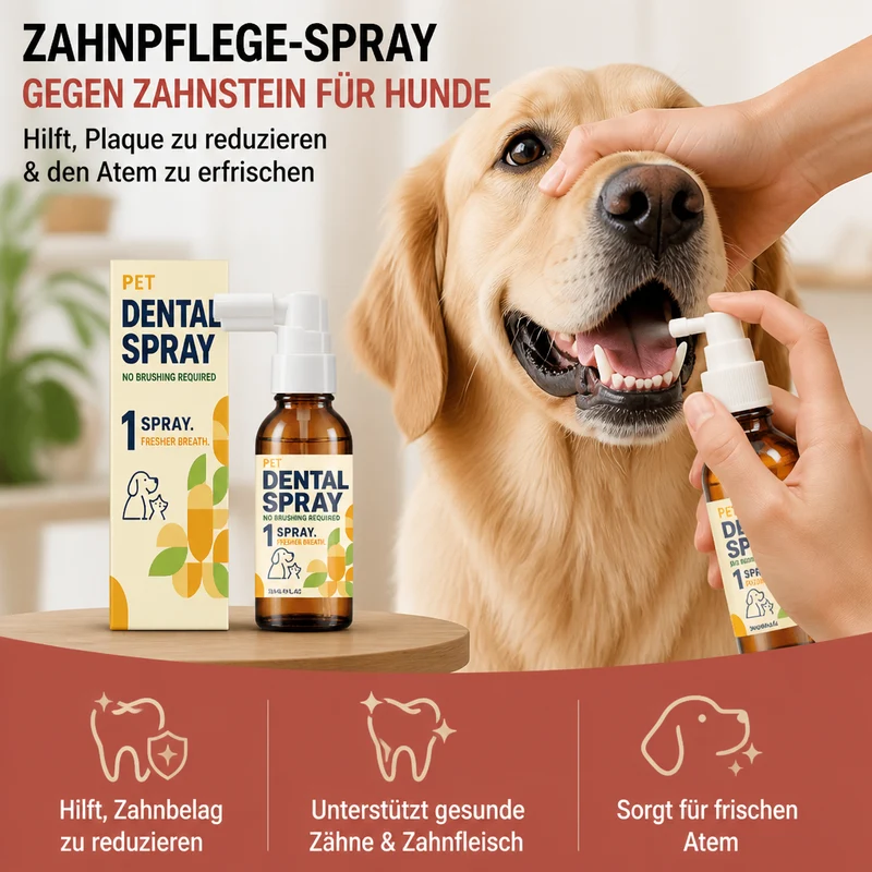 Zahnpflege-Spray gegen Zahnstein für Hunde – Hilft, Plaque zu reduzieren & den Atem zu erfrischen