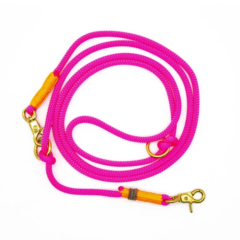 Hundetauleine Neonpink mit Neonorange