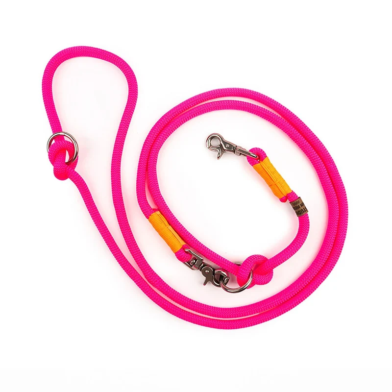 Hundetauleine Neonpink mit Neonorange