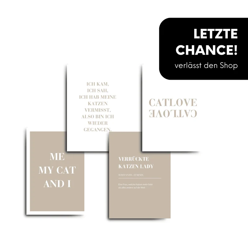 Postkarten beige - 4er Set