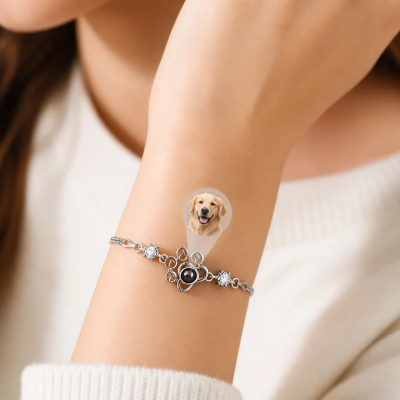 Personalisiertes Pfoten-Foto-Projektions-Andenkenarmband