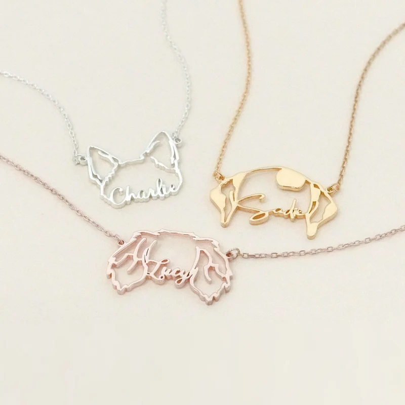 Personalisierte Tierohren-Namenskette
