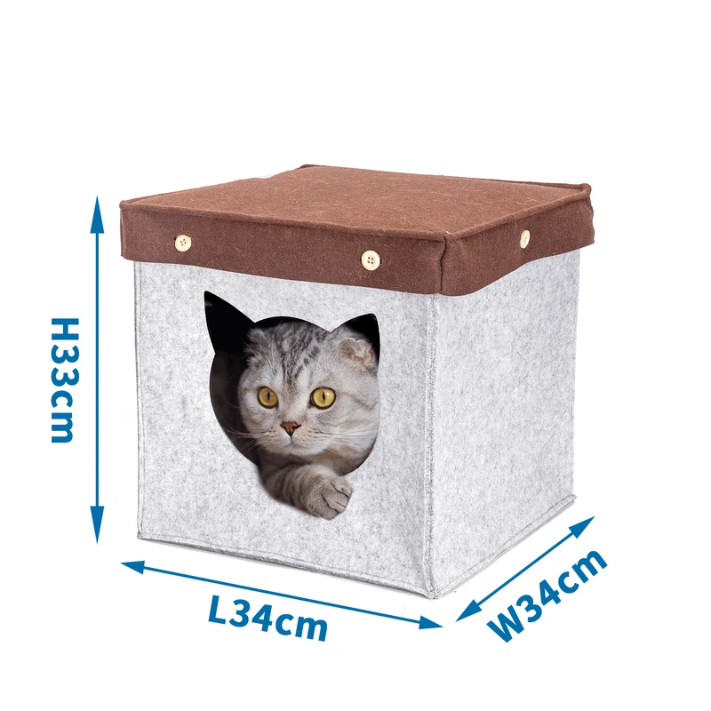 nobleza Katzenhaus Quadratisch aus Filz – Komfortables Katzenzelt