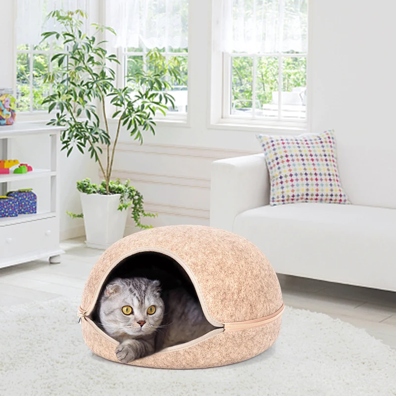 Nobleza Katzenhaus Halbgeschlossen aus Filz – Rückzugsort für Katzen
