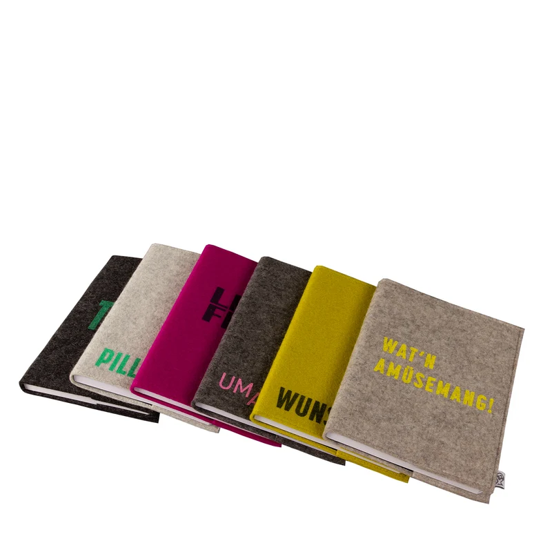 Skizzenbuch A5 "Typo" mit Wollfilz-Einband & Slogans