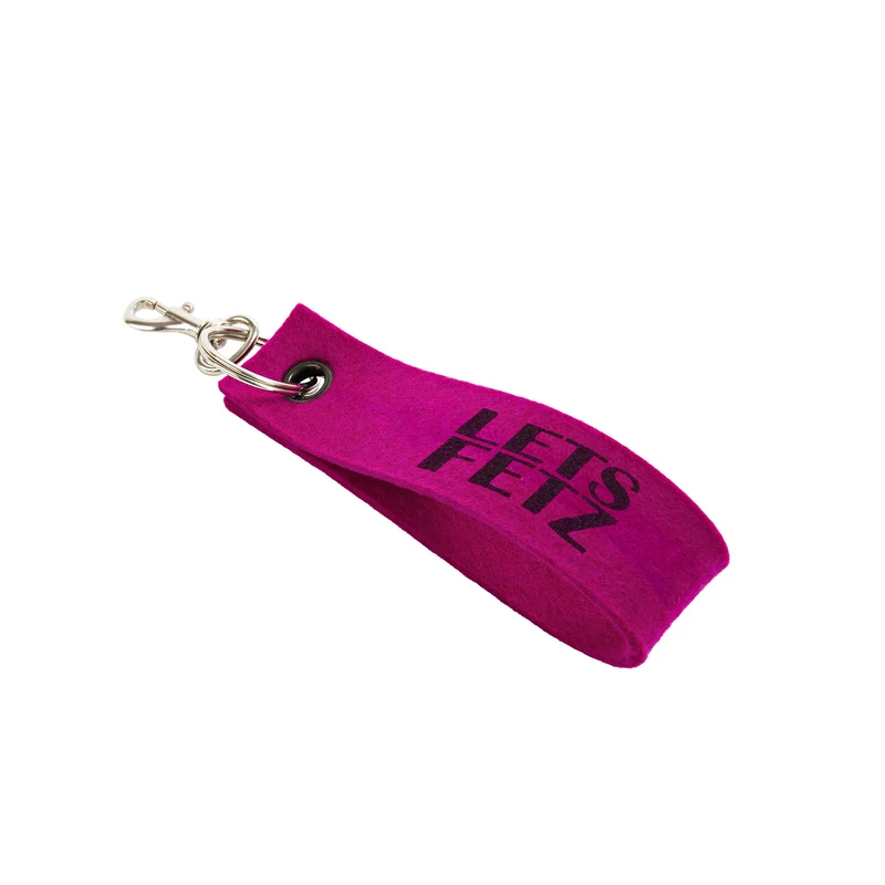 Schlüsselband Typo – Handgefertigtes Schlüsselband mit Karabiner
