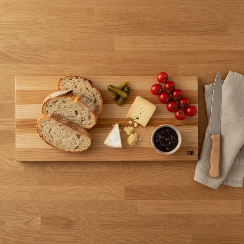 Brotzeitbrett – Rustikales Schneidebrett 36cm | Massivholz geölt | Eiche & Esche