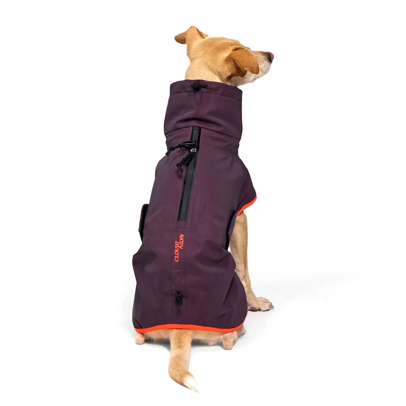 Hunderegenmantel AKTIV Aubergine/Orange