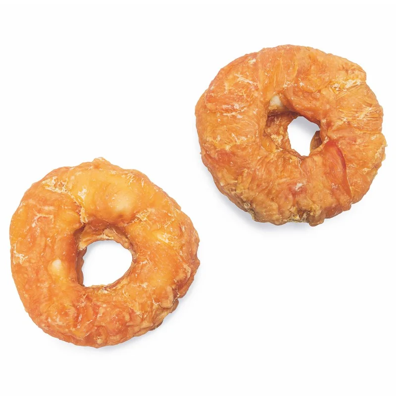 Beeztees Kauringe mit Huhn - 15 Stück - 7,5 cm - Rinderhaut Kausnack Leckerli Ring Hundesnack MegaPack