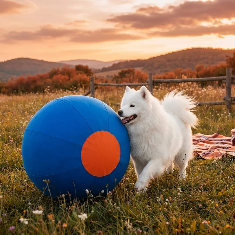 Aufblasbarer, bissfester Hüteball für Hunde – strapazierfähiges, interaktives Spielzeug zum Schieben und Hinterherjagen