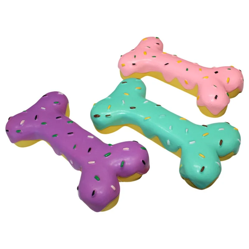 Nobby Latex-Knochen DESSERT - 19 cm - Hundespielzeug Apportierspiel duftet quietscht