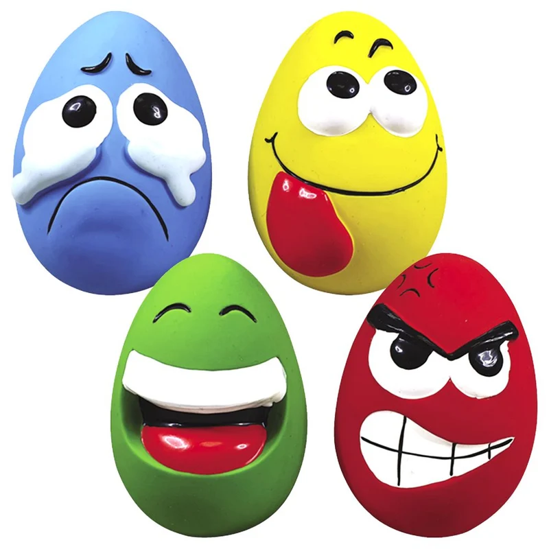 Nobby Latex EMOTION EGG - 10 cm - Ei mit Gesicht - Hundespielzeug Apportierspiel quietscht