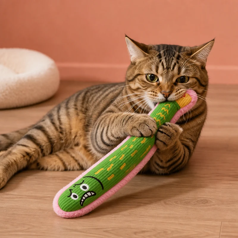 Katzenminze-Knistern-Kicker-Spielzeug – Plüsch-Katzenspielzeug zum Treten und Kuscheln