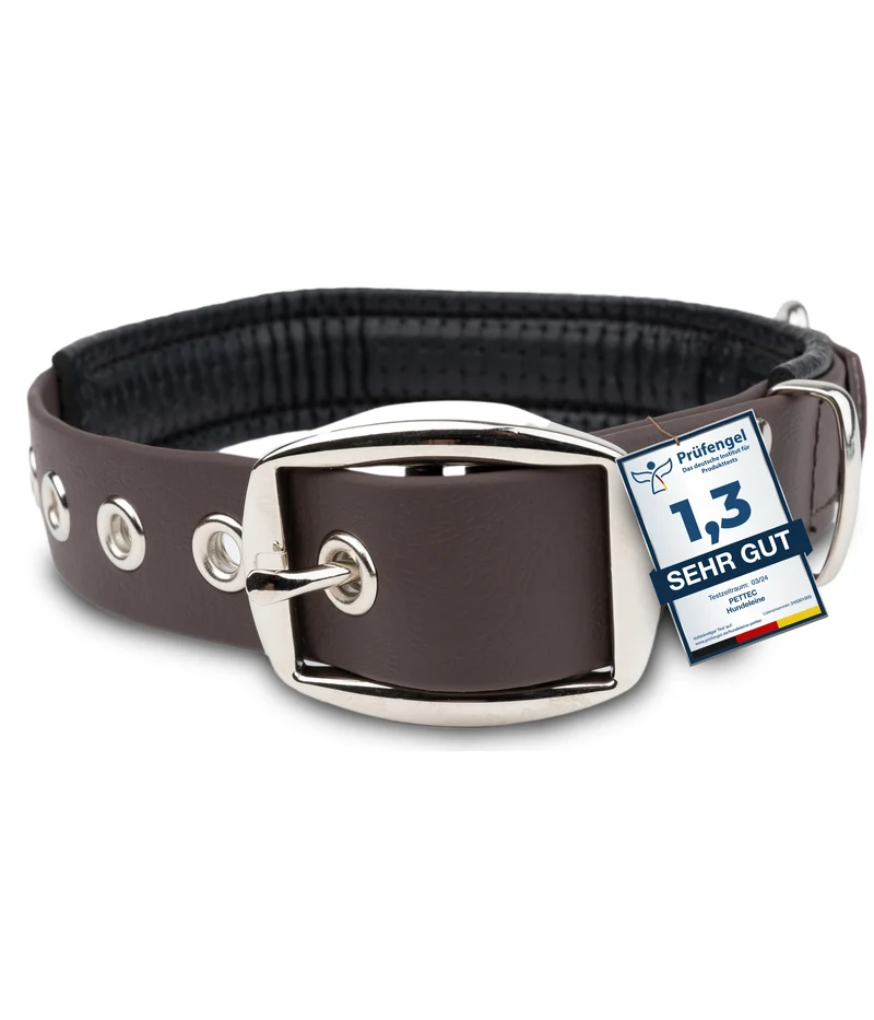 PetTec Halsband aus veganem Trioflex®, braun