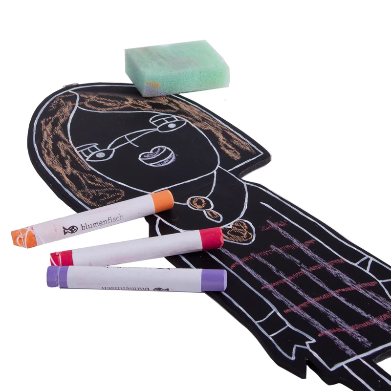Kunsttafel Lucy – Beidseitige Tafel mit Motiv | 34,5cm | Inkl. Kreide