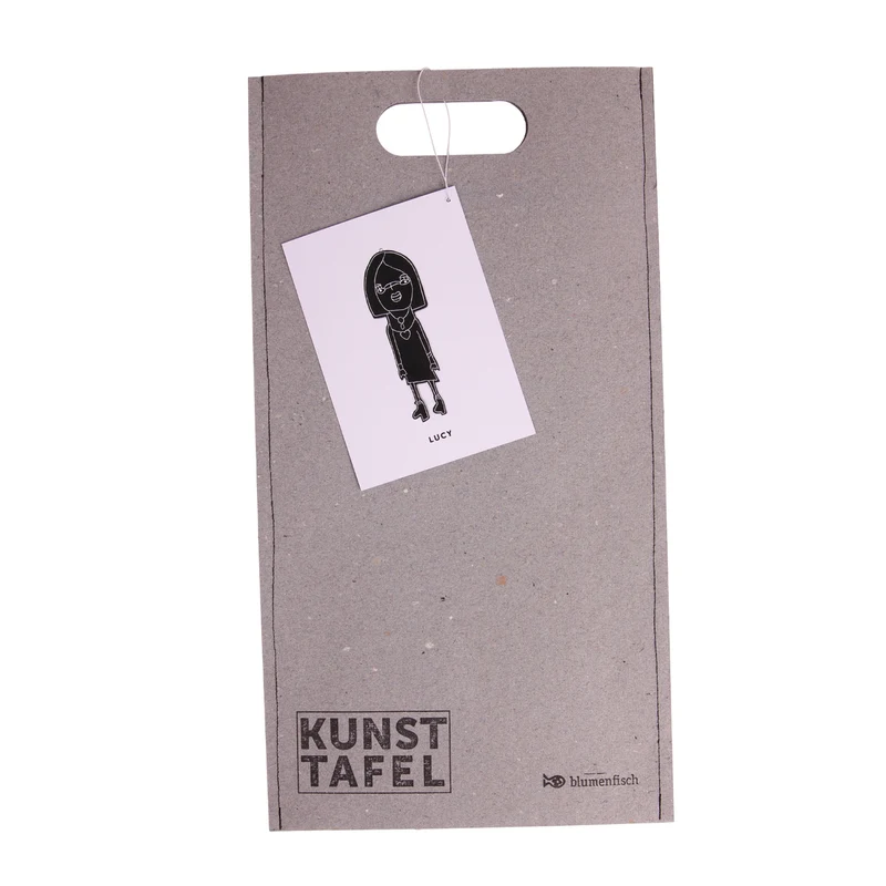 Kunsttafel Lucy – Beidseitige Tafel mit Motiv | 34,5cm | Inkl. Kreide