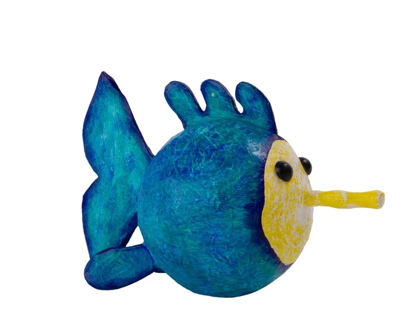 Kugelfisch Rudi – Handbemalte Deko-Figur aus Kaltschaum | 12-19cm