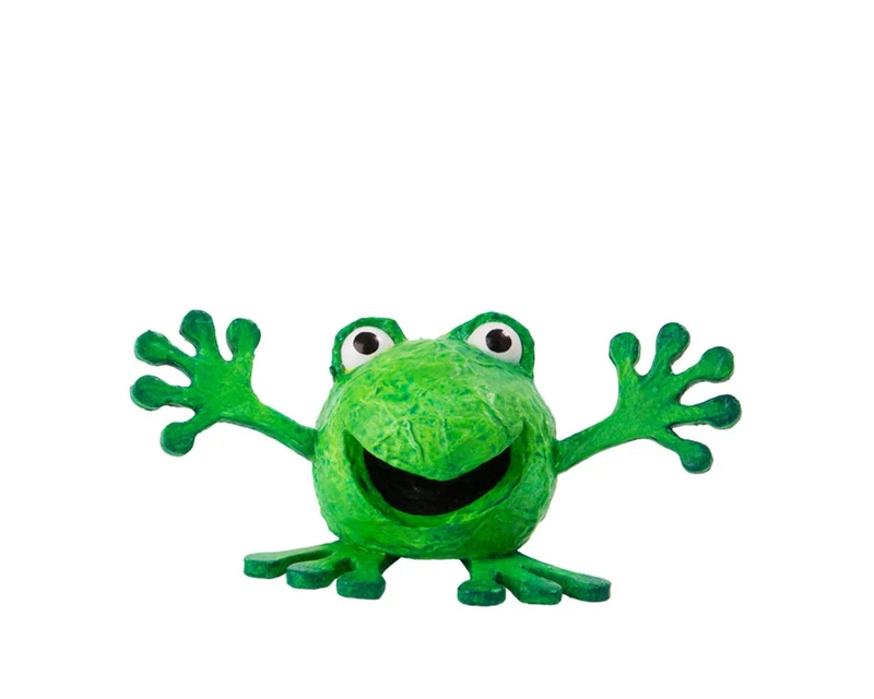 Frosch Deko – Handbemalte Figur aus Kaltschaum | 14cm | Bunter Blickfang