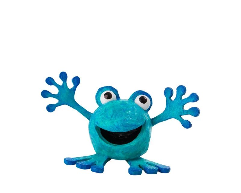 Frosch Deko – Handbemalte Figur aus Kaltschaum | 14cm | Bunter Blickfang