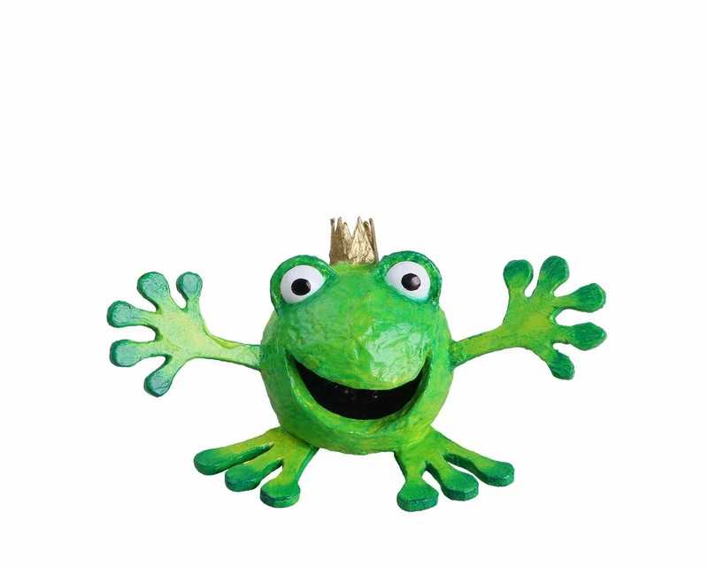 Frosch Prinz – Handbemalter Deko-Frosch mit Krone | 6cm | Kaltschaum