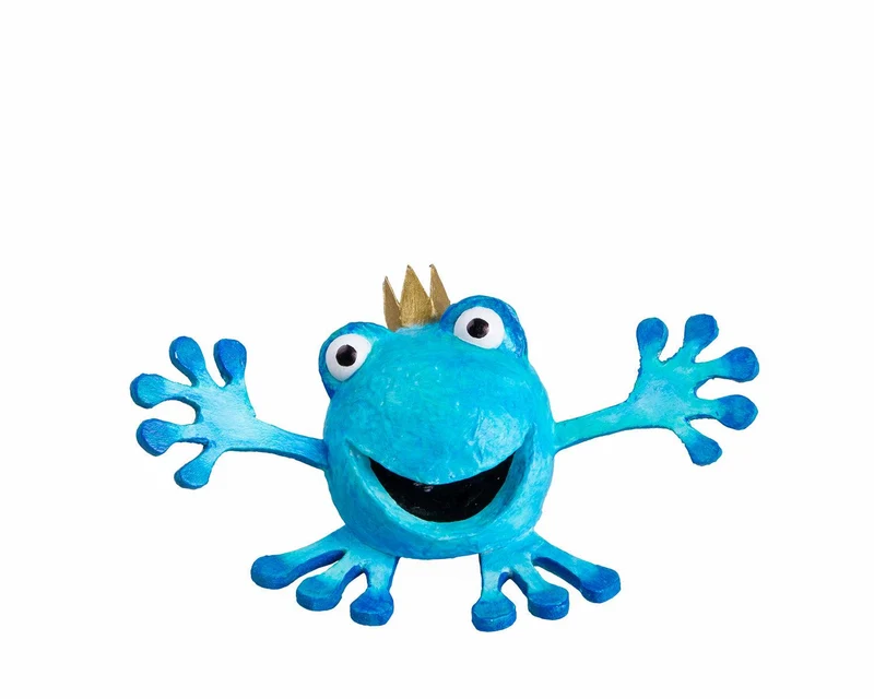 Frosch Prinz – Handbemalter Deko-Frosch mit Krone | 6cm | Kaltschaum