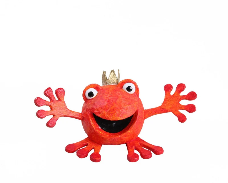 Frosch Prinz – Handbemalter Deko-Frosch mit Krone | 6cm | Kaltschaum