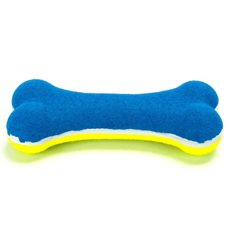 nobleza - Hundespielzeug in Knochenform Blau/Gelb