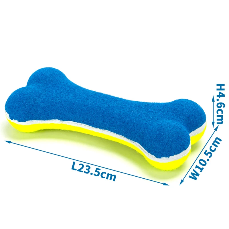nobleza - Hundespielzeug in Knochenform Blau/Gelb