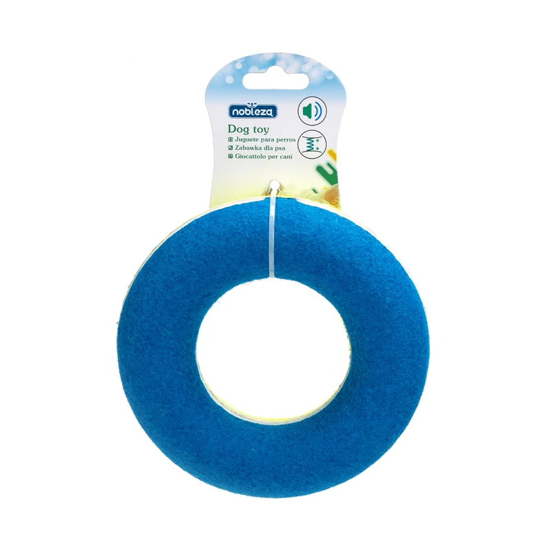 nobleza - Hundespielzeug in Ringform Blau/Gelb