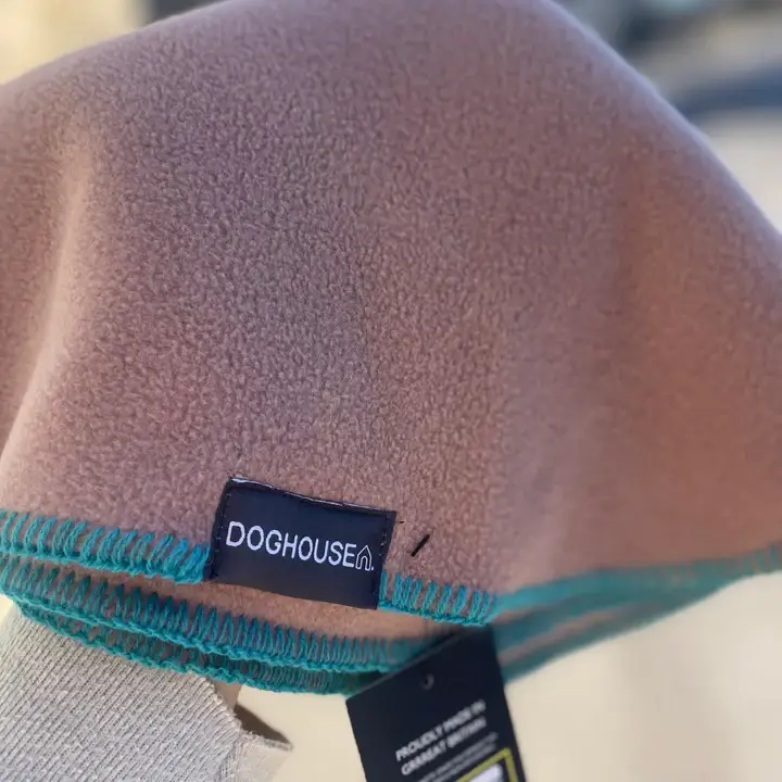 Hundedecke aus Polarfleece | Kamel-Blaugrün