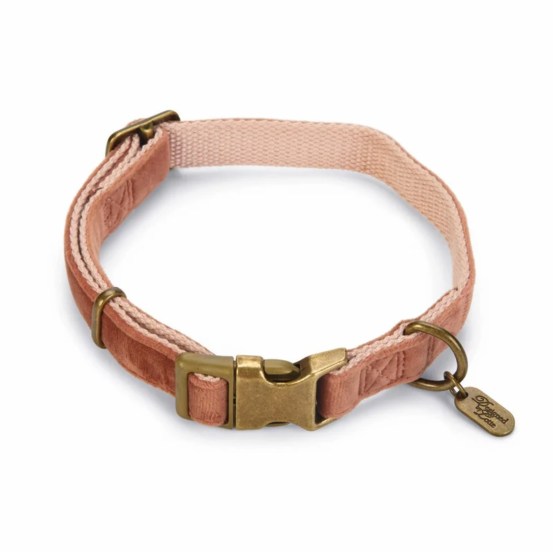 Designed by Lotte Halsband VELURA - XS/S/M/L - grau/grün/rosa - Hundehalsband