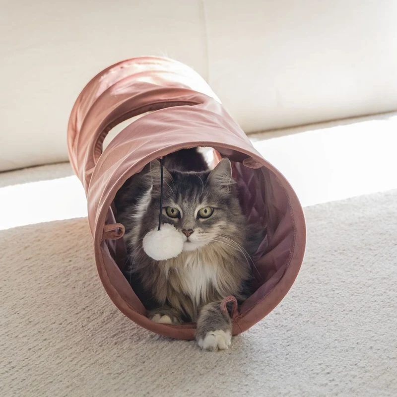 Designed by Lotte Katzentunnel CYLLA - 25 x 65 cm - Samt - Spielspaß für Katzen