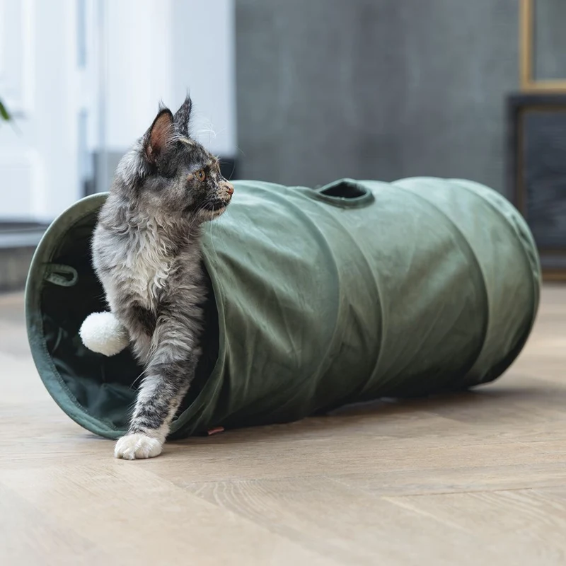 Designed by Lotte Katzentunnel CYLLA - 25 x 65 cm - Samt - Spielspaß für Katzen
