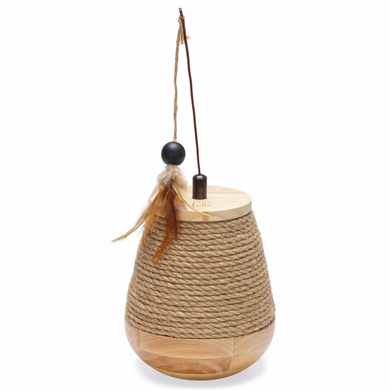 Designed by Lotte Katzenspielzeug MAE - Tumble - 15 x 18 cm - Holz - Feder Kugel