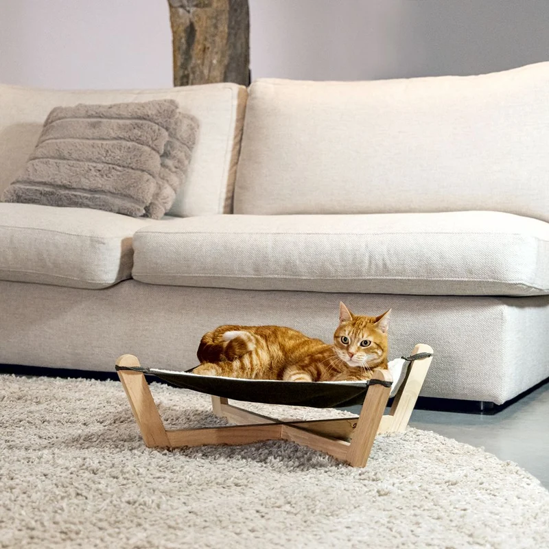 Designed by Lotte Hängematte GAIA - für Katzen - Holz - 51 x 51 cm - Katzenbett