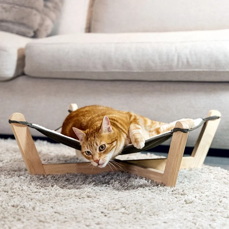 Designed by Lotte Hängematte GAIA - für Katzen - Holz - 51 x 51 cm - Katzenbett