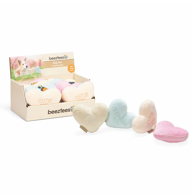 Beeztees Plüsch-Hundespielzeug - Herzchen - 12 cm - Kuscheltier Plüschspielzeug