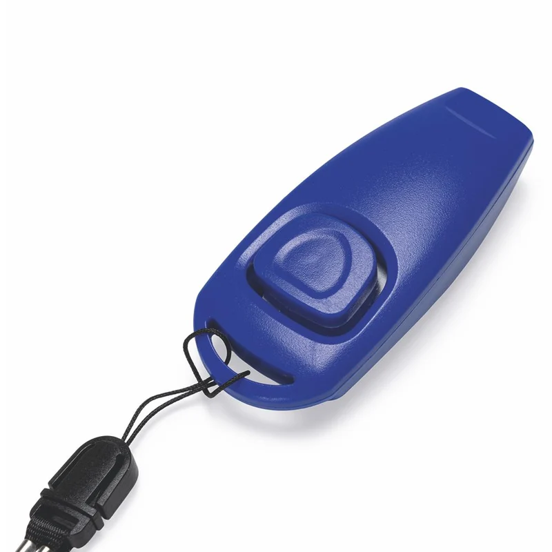 Beeztees Clicker mit Pfeife - blau - Klicker für Training und Erziehung - Hunde