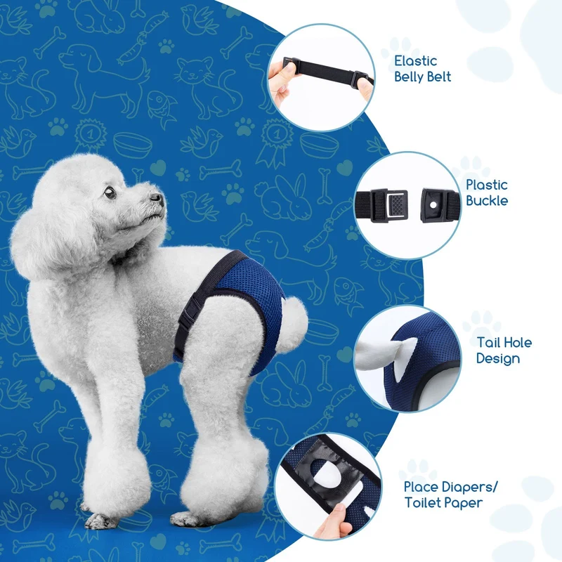 nobleza - Hygienehose für Hunde mit austauschbaren Pads Waschbar