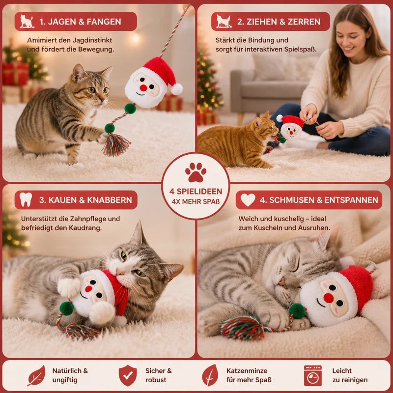 Weihnachtliches Katzenminze-Seilspielzeug für Katzen