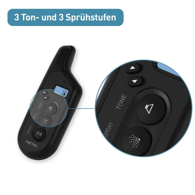 PetTec Spray & Ton Trainer mit Fernbedienung inkl. Citronella-Spray