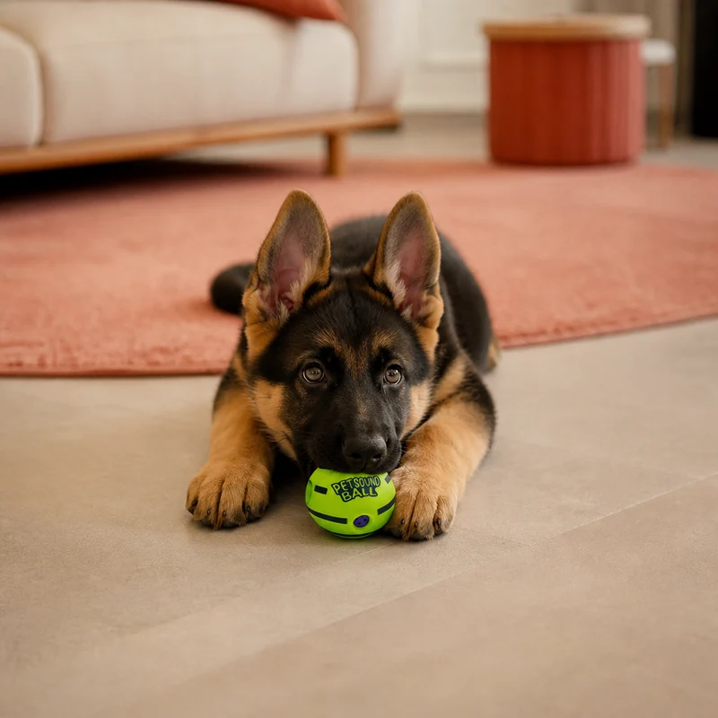 Interaktiver quietschender Wackelball für Hunde – strapazierfähiges Spielzeug zum Selbstspielen
