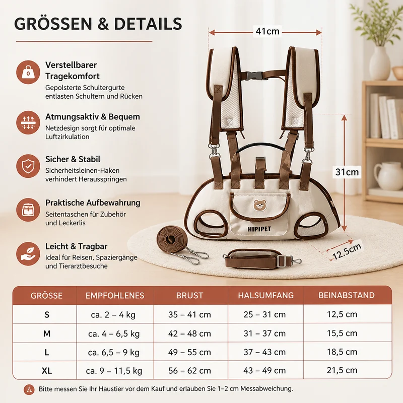 Verstellbare Haustier Schultertasche für Kleine Hunde und Katzen